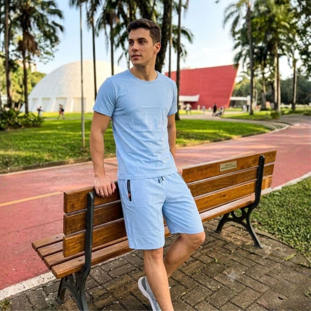 Conjunto Camiseta e Bermuda Dry Fit Esportiva