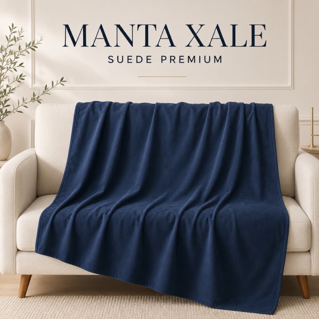 Manta Xale para Sofá em Suede Liso Toque Aveludado Decorativa para Sala