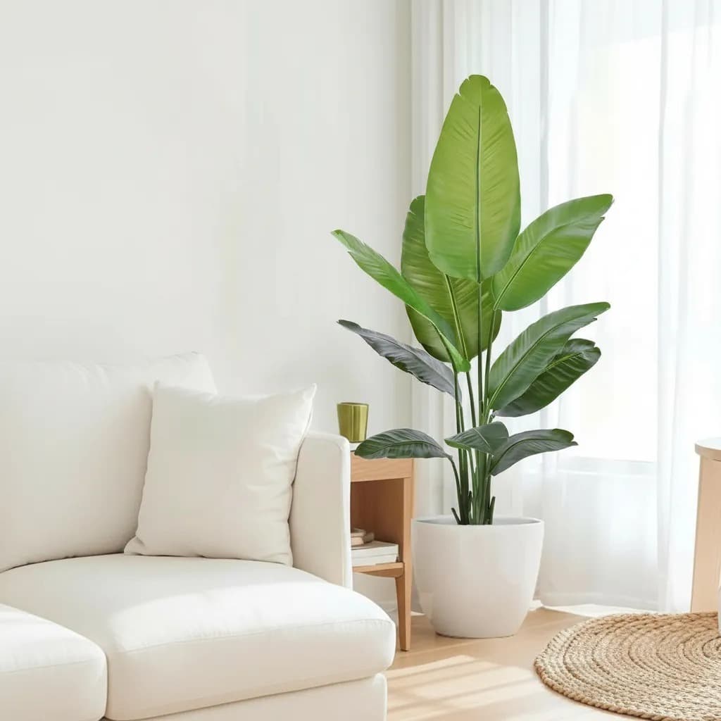 Planta Artificial Bananeira Grande Para Decoração Com 1.20cm, Plantas Artificiais Para Decoração.