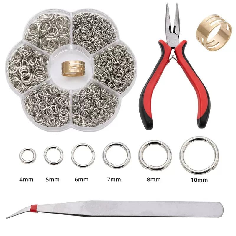 Kit de Argola Elo Metálica 1333pcs Materiais para Fazer Joias e Pulseiras de Moda