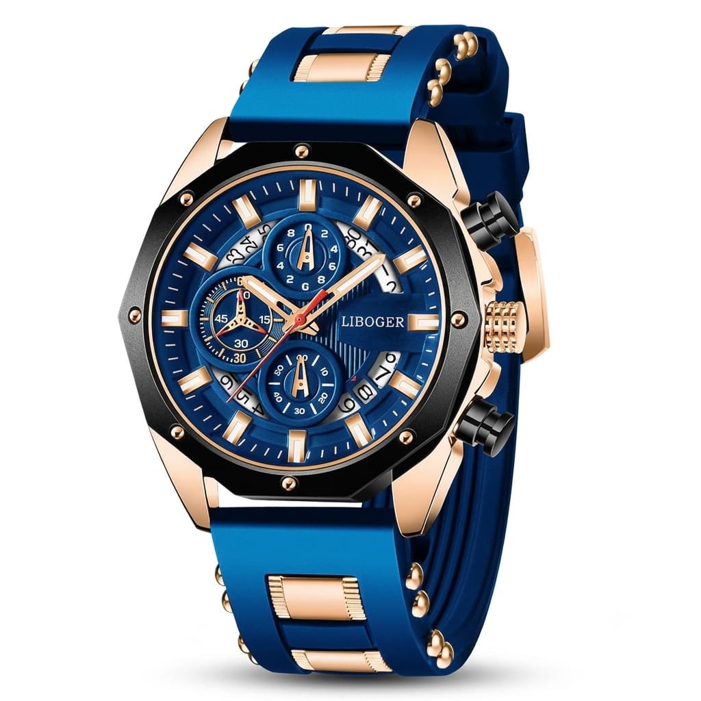 Relogio  Casual Esportivo Analogico Liboger Azul