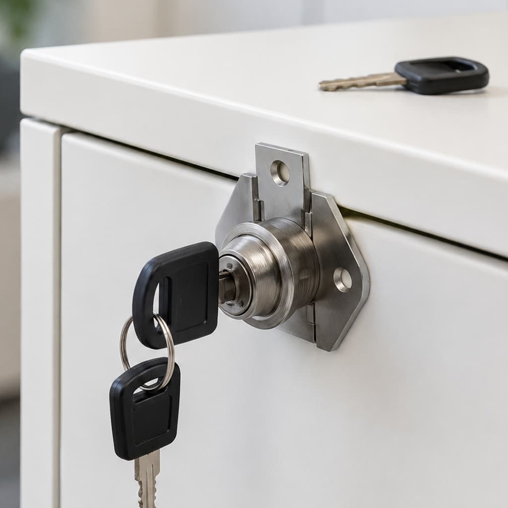 Fechadura 22mm Porta Gaveta Armário Móveis Com Chaves