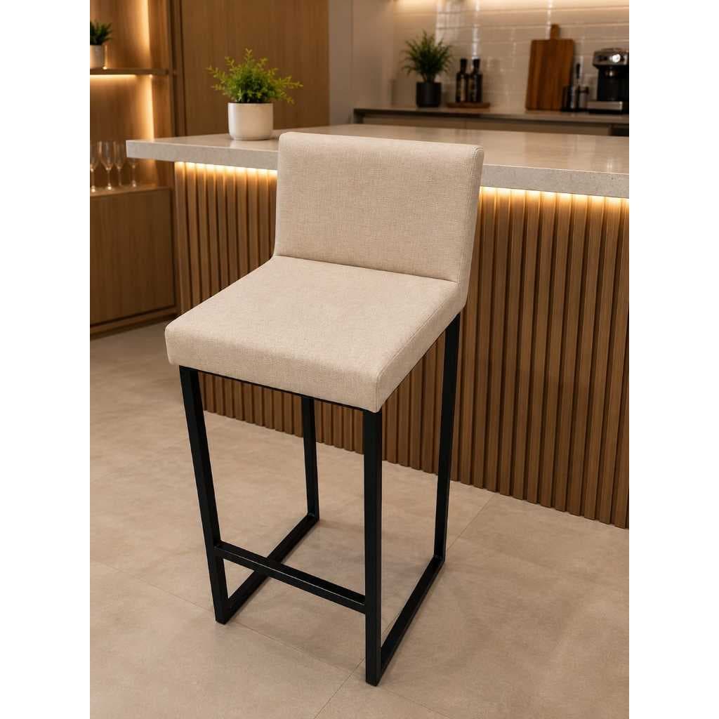 Banqueta Lori Base De Ferro Cozinha Bancada Ilha Bar Elegante Confortável- hsencantus