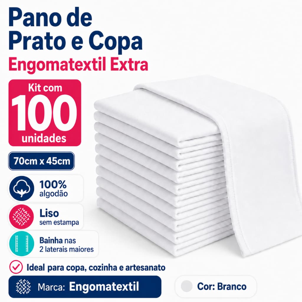 100 Un Pano de Prato e Copa Engomatextil Extra 70cm x 45cm