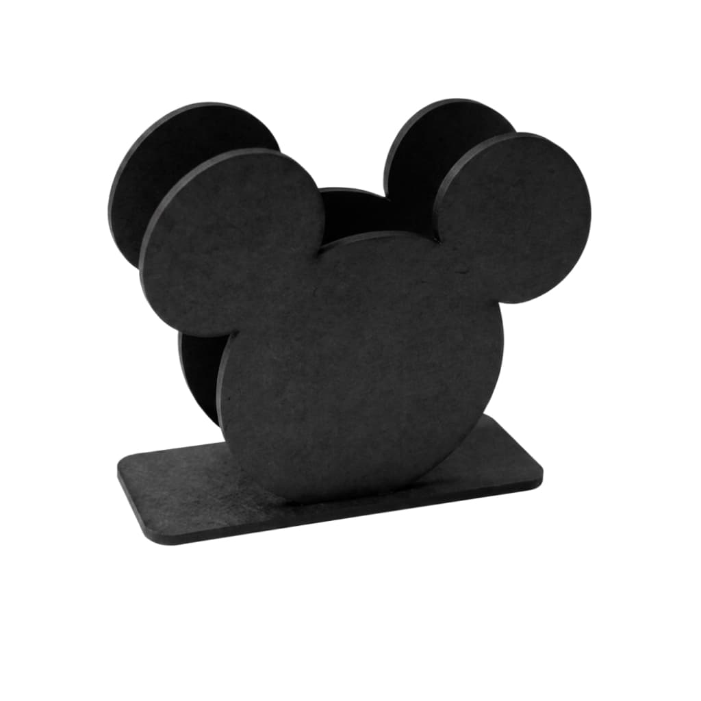 Kit Porta Guardanapo Mickey para Decoração de Mesa Festa Aniversario em Madeira MDF Pintado