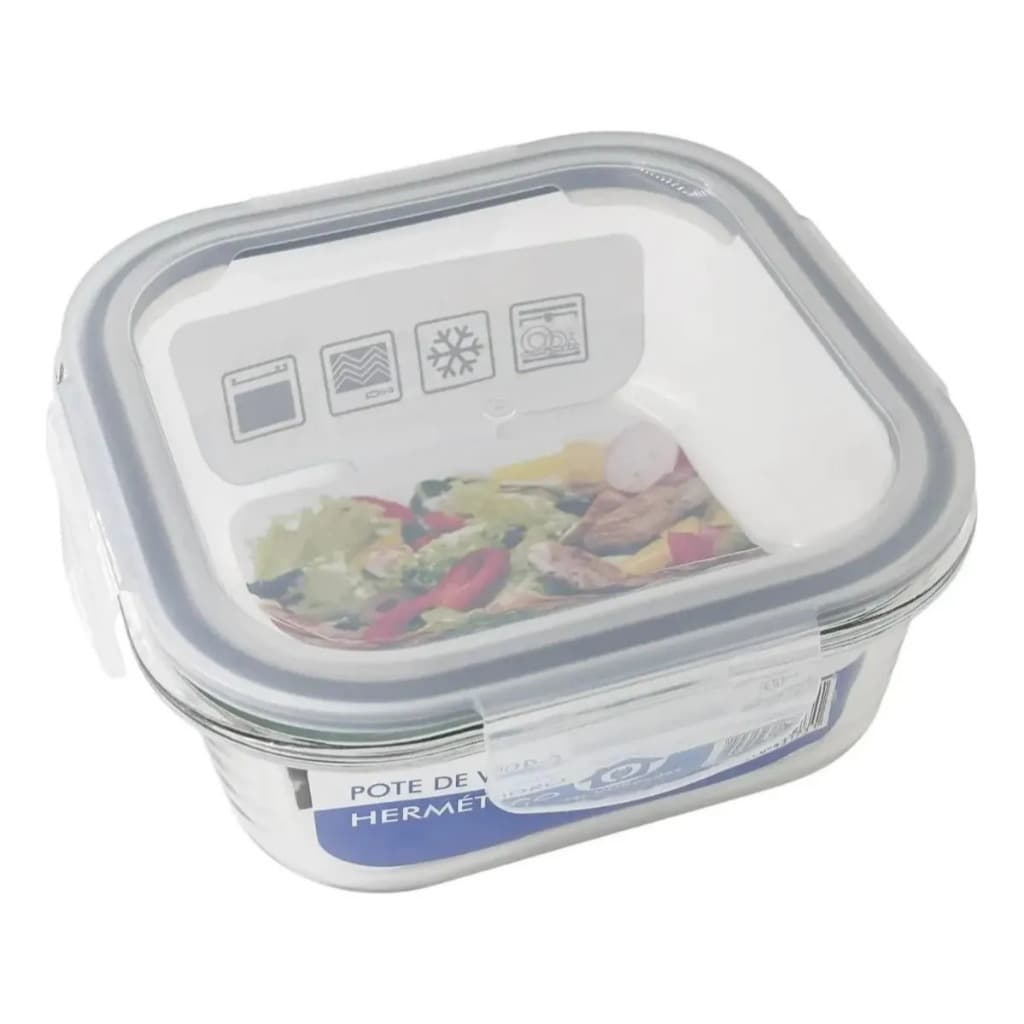 Pote De Vidro Marmita Fit Academia Tampa Hermética 800ml Branco