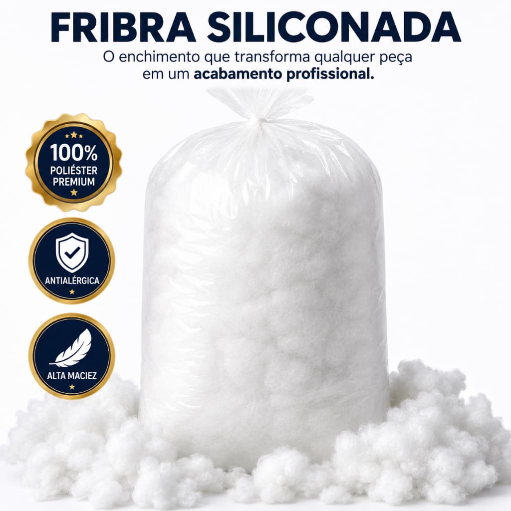Fibra Siliconada Premium Antialérgica Extra Macia | Alto Rendimento | Enchimento para Almofadas, Amigurumi, Pelúcias e C