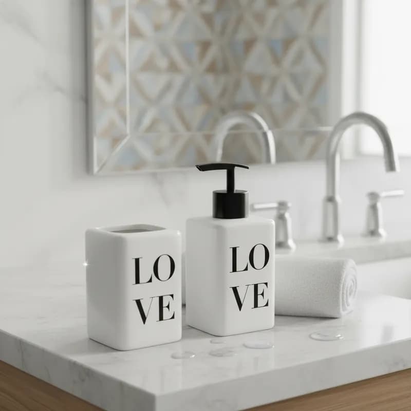 Jogo 2 Peças Para Banheiro Lavabo De Cerâmica Branca