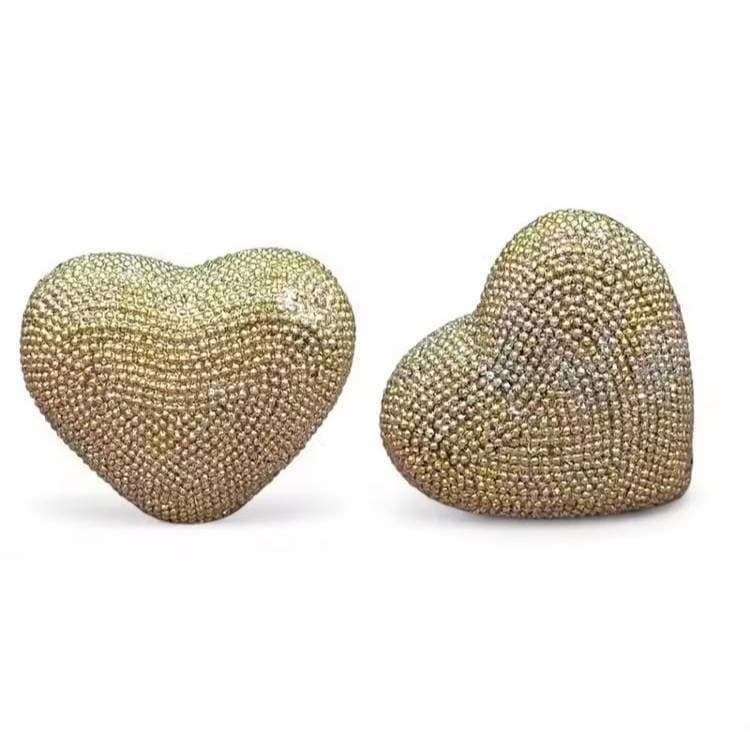 Enfeite de Resina Coração Dourado Brilhante Deitado