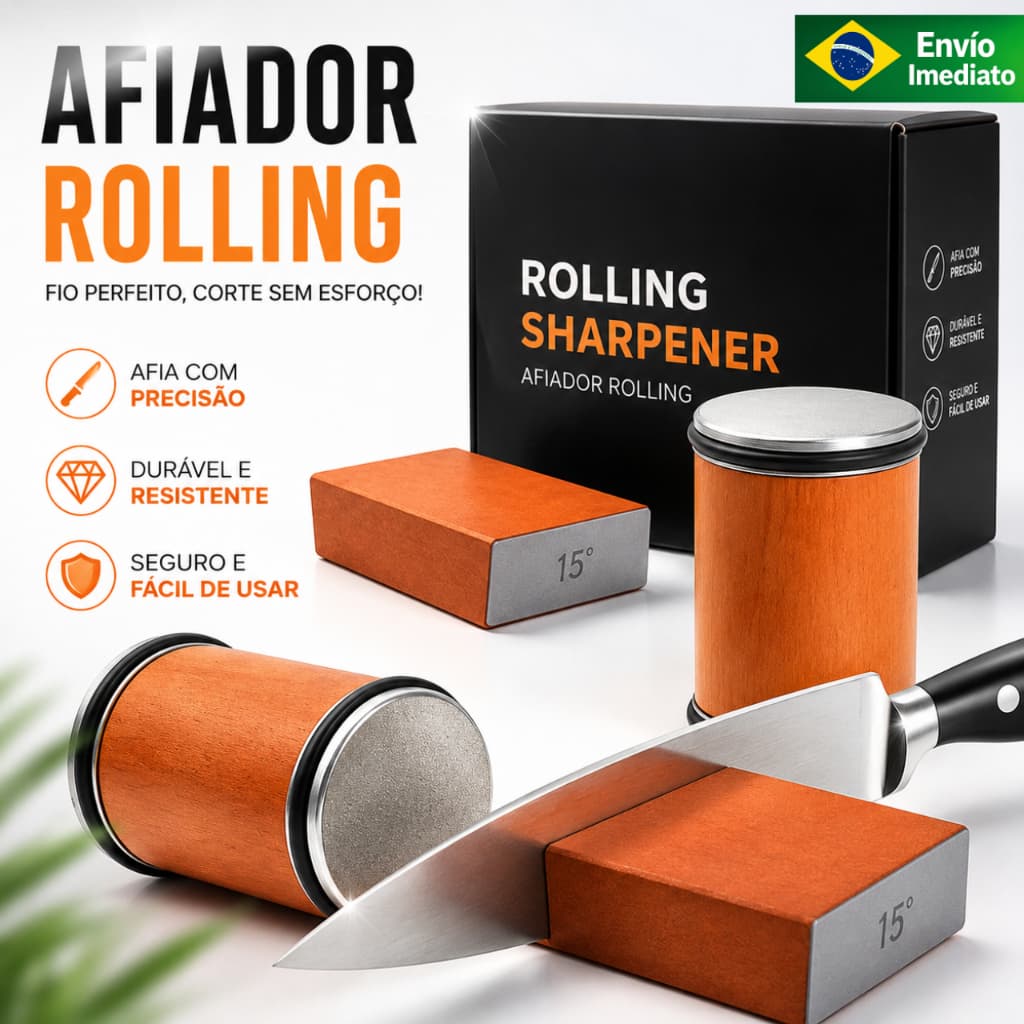 kit Afiador de Facas Rolo Para Borda Reta , Diamantes Industriais, Ângulo Magnético De 15 E 20 Graus