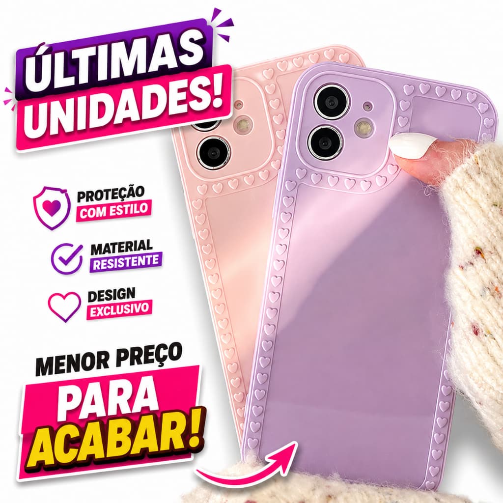 Capa Capinha de Celular Feminina Coração Para Xr 12 13 13 Pro Max Case de Silicone