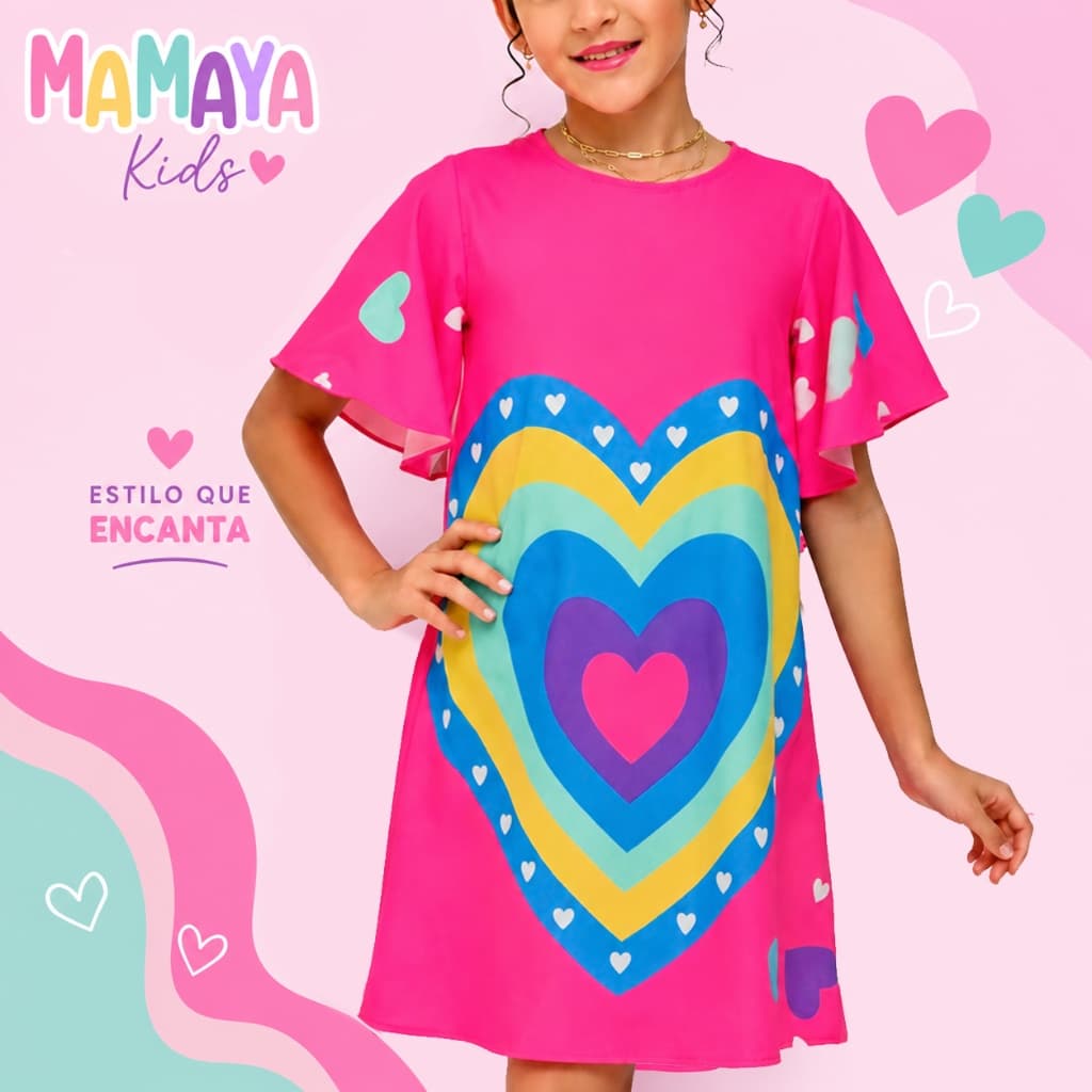 Vestido Localizado Estampado Infantil/Juvenil 4 a 12 Anos Lançamento Exclusivo