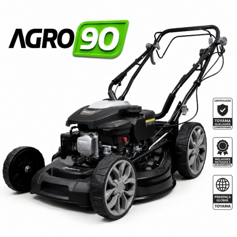 Cortador de Grama Toyama TLM510TRMS-60X Tracionado 4T Gasolina 6Hp 51cm de Corte 4em1 com Saida Lateral e Recolhedor
