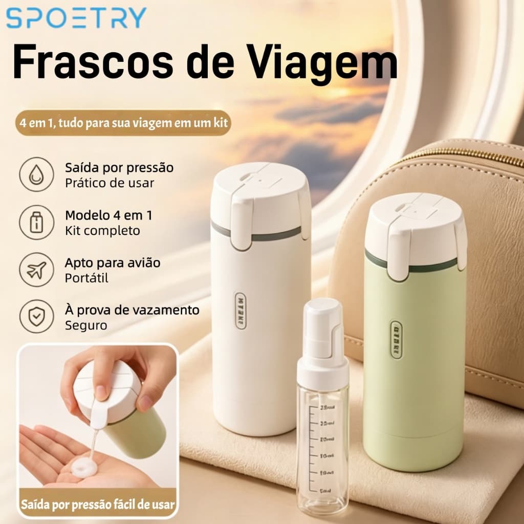 Conjunto De Garrafas Recarregáveis De Viagem Portátil Recarregável À Prova De Vazamento Para Perfume , Shampoo , Loção