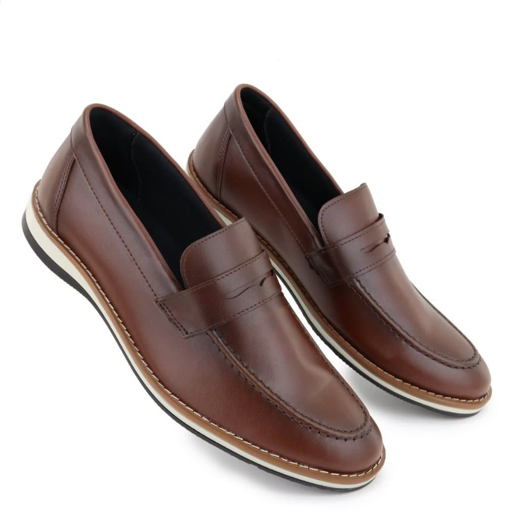 Sapato Masculino Mocassim Casual Confortavel Macio Estiloso Marrom Capuccino Presente Dia dos Pais