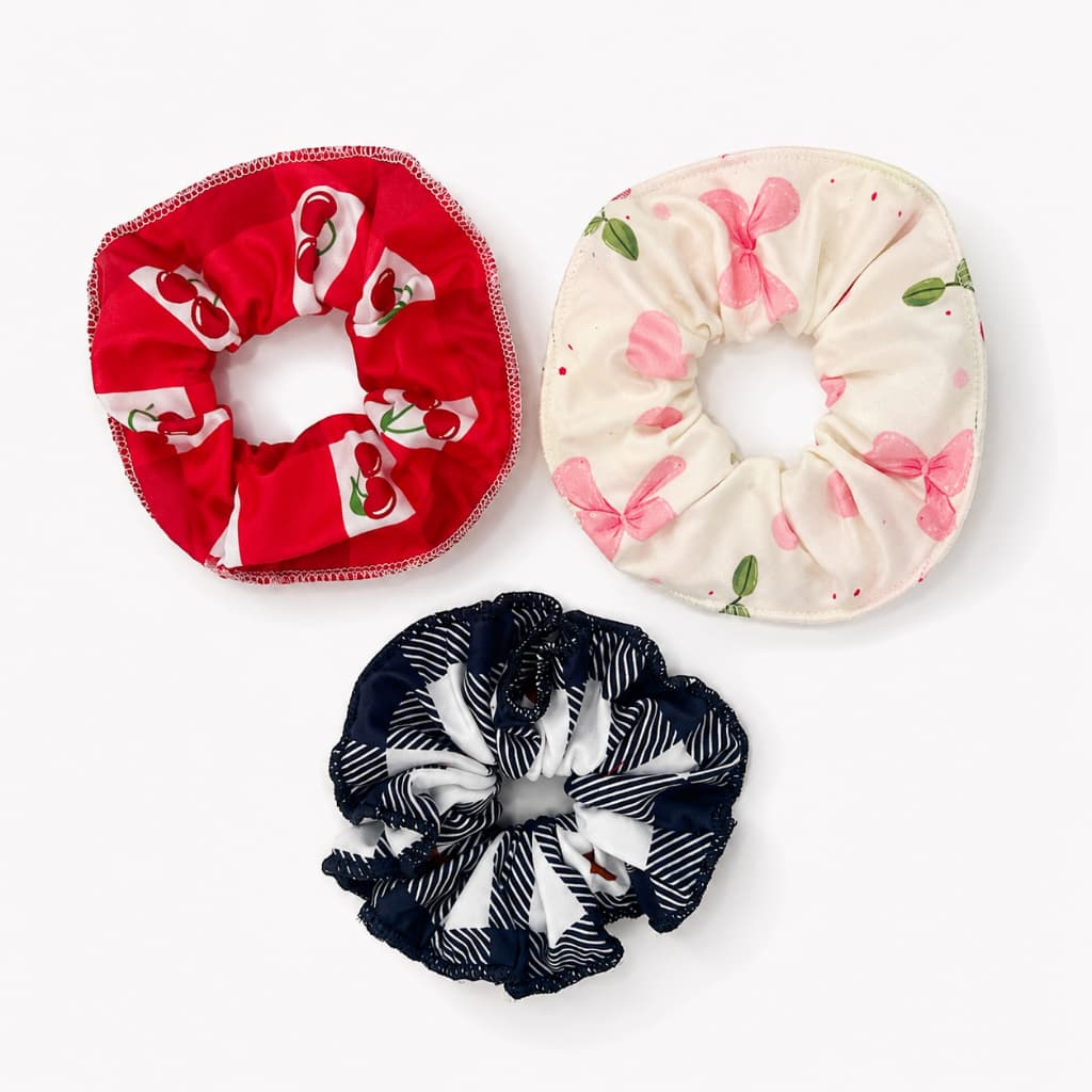 Scrunchies KIT 3 - Cores e Estampas Sortidas