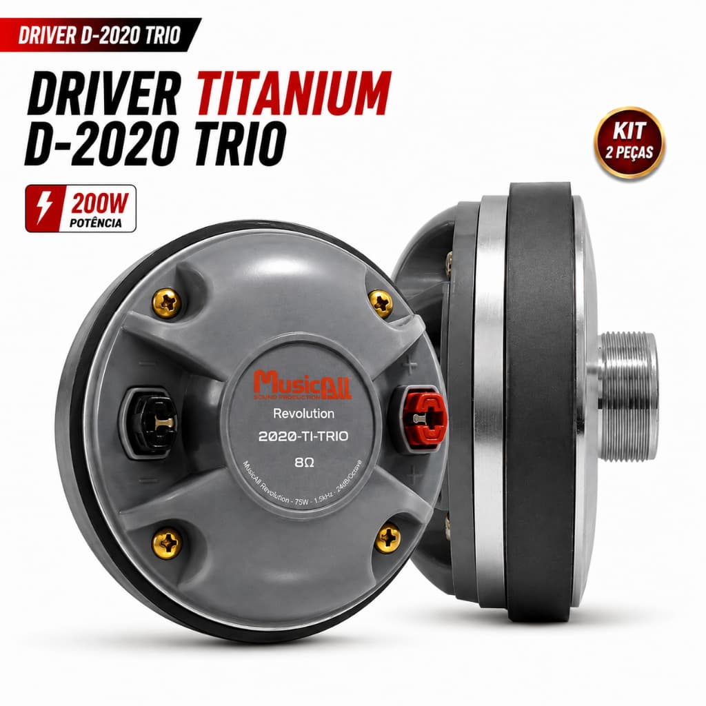2 Driver Trio Titanium D2020 TI 90W Rms Som Automotivo Caixa de Som driver corneta