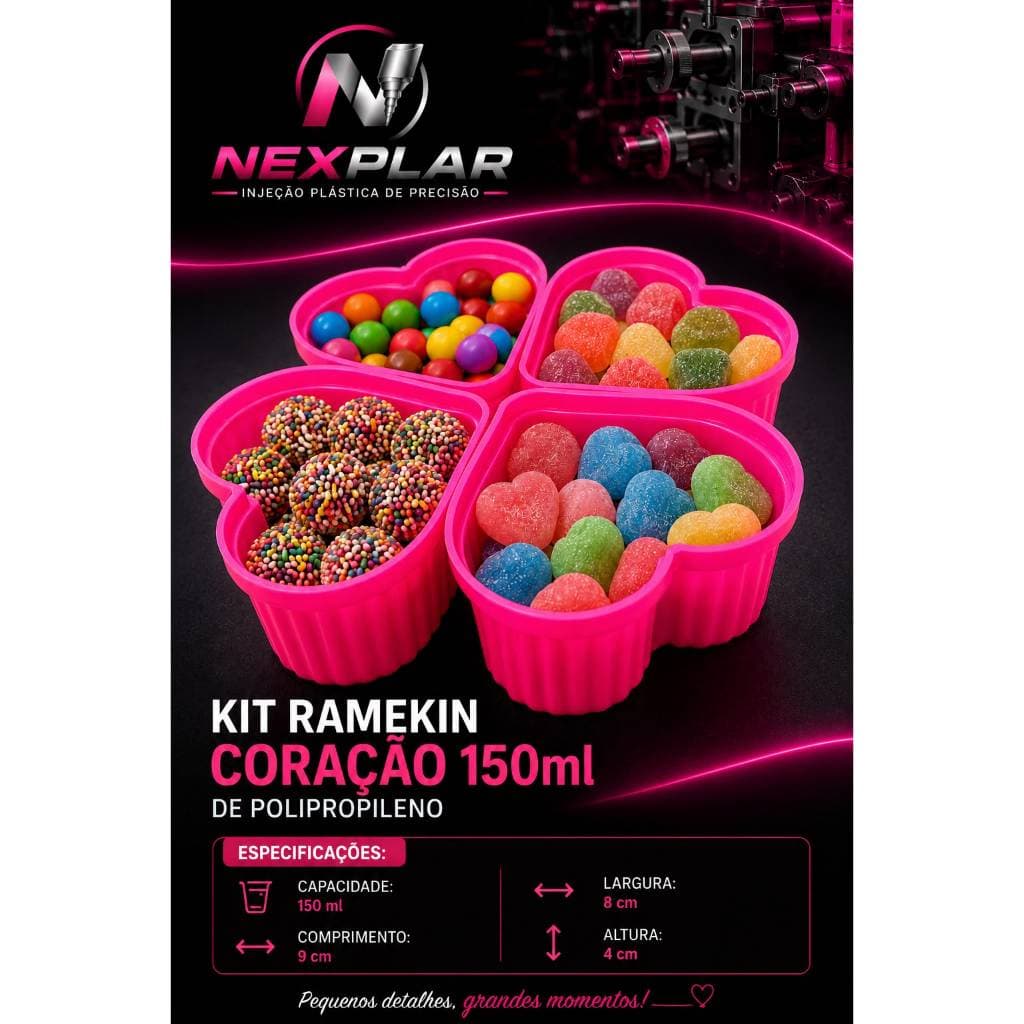 KIT 12 RAMEKIN ROSA NEON PLÁSTICO ANIVERSÁRIO FESTA DOCES SALGADOS SOBREMESA PETISCOS BUFFET REUTILIZÁVEL COLORIDO JANTA