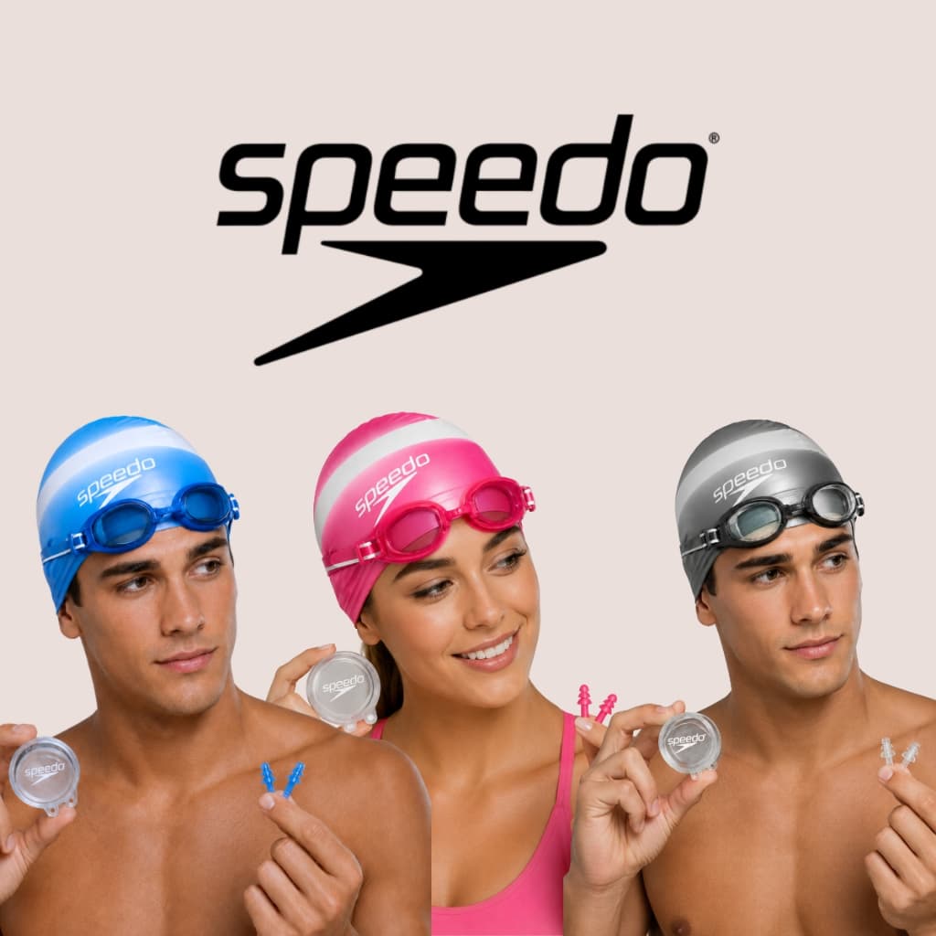 Kit Natação Speedo Swim Kit SLC Óculos Touca Protetor de Ouvido Antiembaçante UV Original