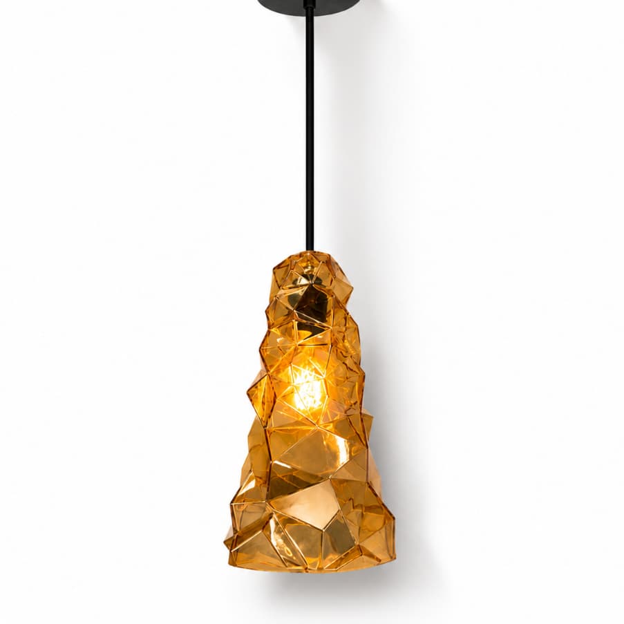 Luminária Pendente Vidro Âmbar