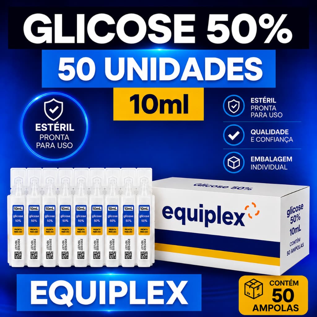 Kit 50 unidades Ampola de Glicose 50 º/. 10 ml