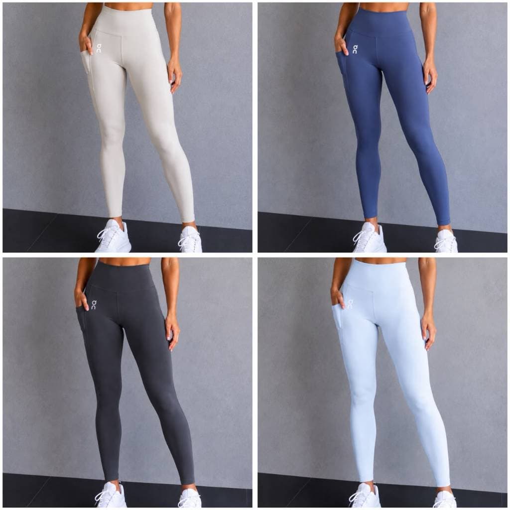 Calça Legging Feminina Com Bolso Lateral Cintura Alta Academia Fitness Treino Modeladora Não Fica Transparente