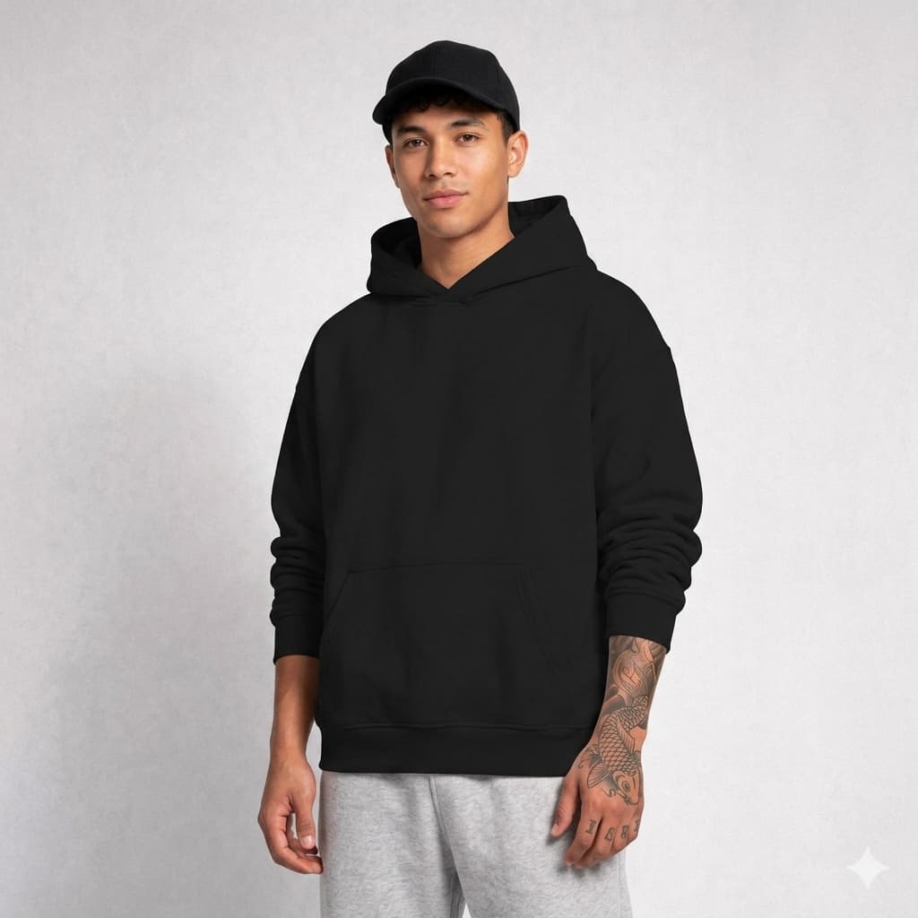 Blusa De Moletom Oversized Premium Sem Estampa Unissex