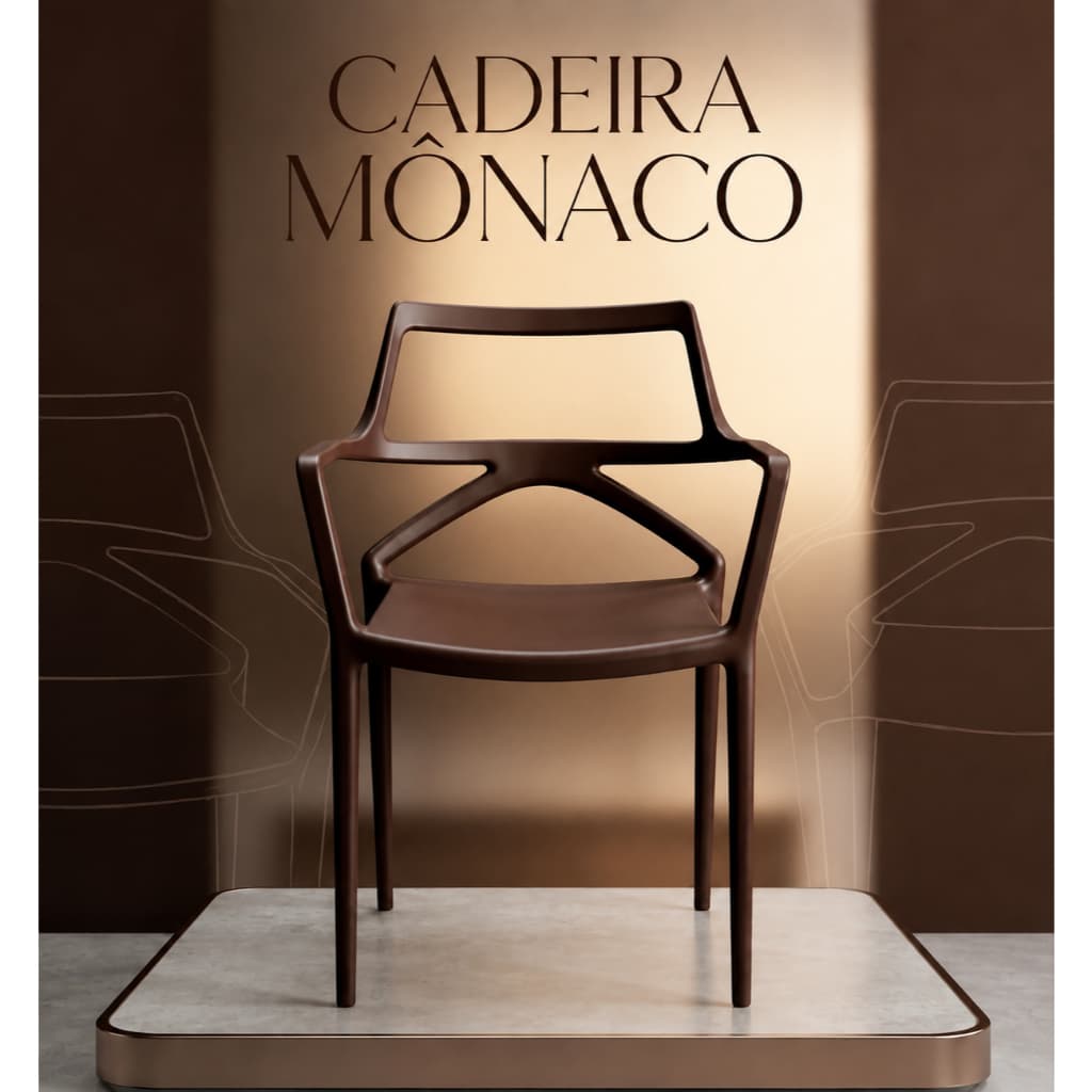 Cadeira Mônaco PP Fibra de Vidro Reforçada Empilhável Moderna Área Gourmet Sala Varanda Restaurante