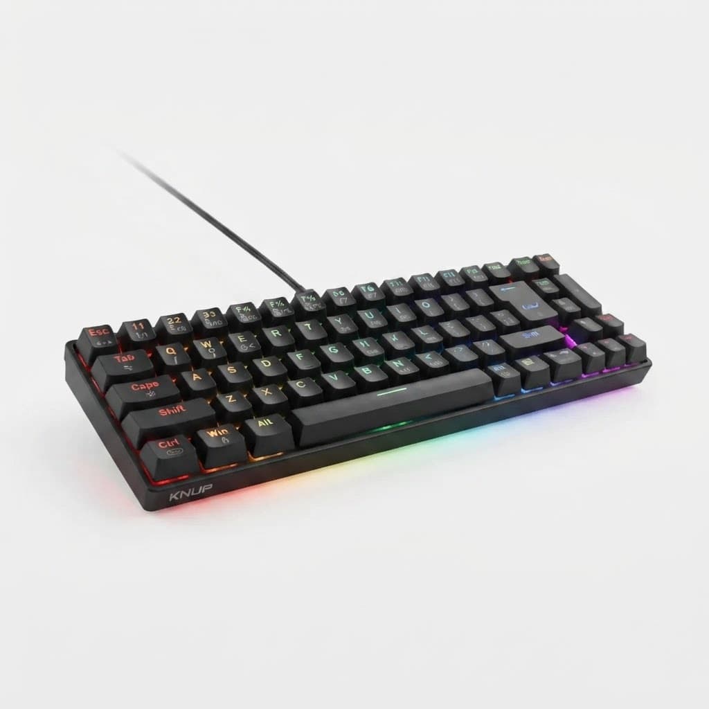 Teclado Mecânico Gamer Knup Switch Blue RGB 61 Teclas