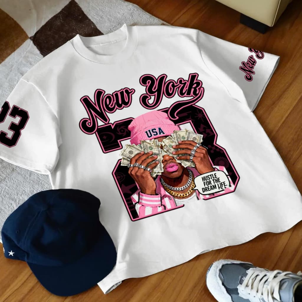 Camiseta Oversized 23 Dolar Estilo Urbano Street 100% Algodão Confortável