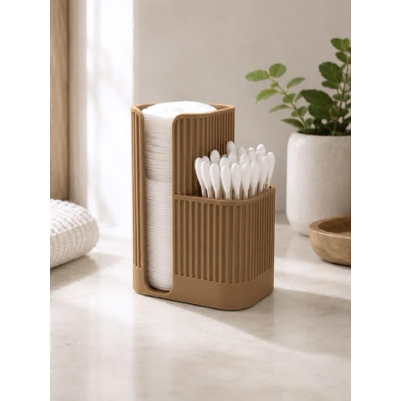 Porta Algodão e Cotonete Organizador para Banheiro | Porta Cotonetes Moderno com 2 Compartimentos