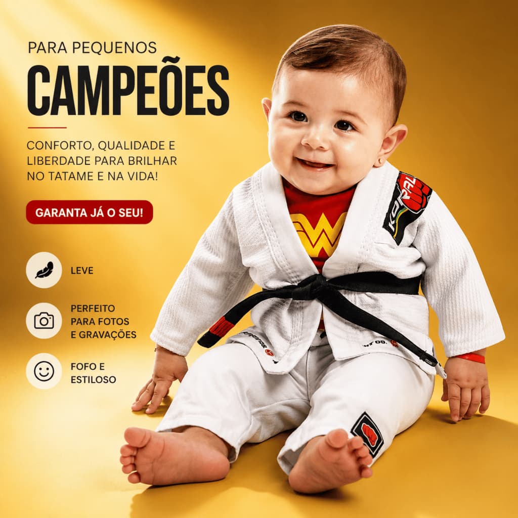 Kimono Baby Jiu-jitsu Branco Koral