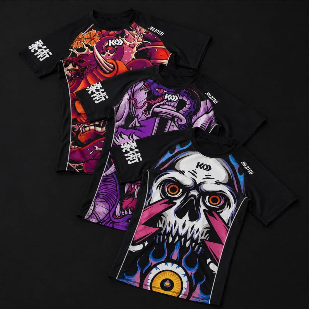 Camiseta Rash Guard Jiu-Jitsu Manga Curta Compressão BJJ MMA Treino Luta MMA Estampada KOD