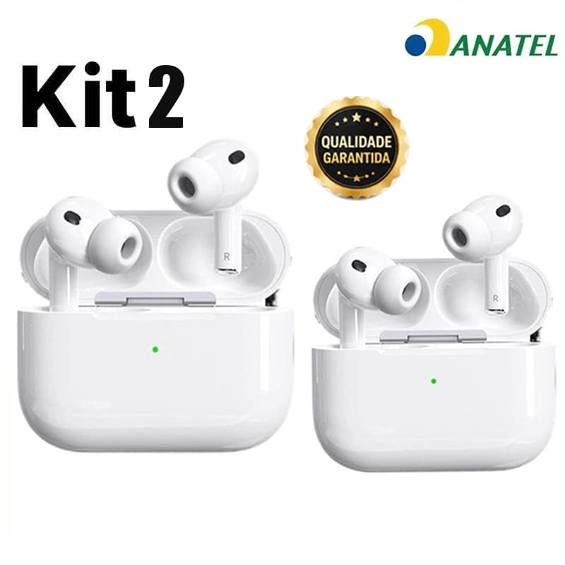 KIT2 Fone Bluetooth Pro3 Premium | Imersão Total c Cancelamento Ruído Qualidade Superior p ios Android