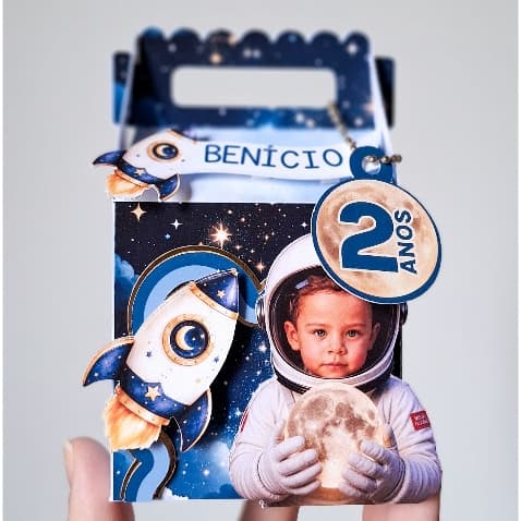 Kit 20 Caixas Personalizadas Festa Infantil | 10 Joy + 10 Pirâmide com Aplique 3D