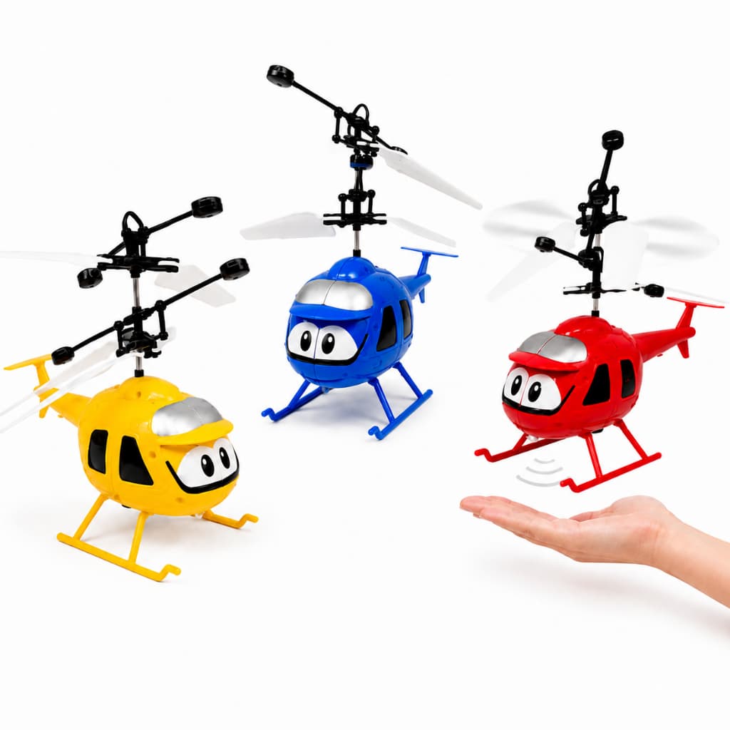 Helicóptero Voador Infantil com Sensor de Mão USB Recarregável Luz LED Brinquedo