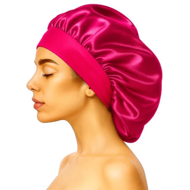 Grande Gorro De Cabelo De Seda Acetinada Com Faixa Larga , Touca De Dormir Para Cuidados Os Cabelos Naturais , Cacheados