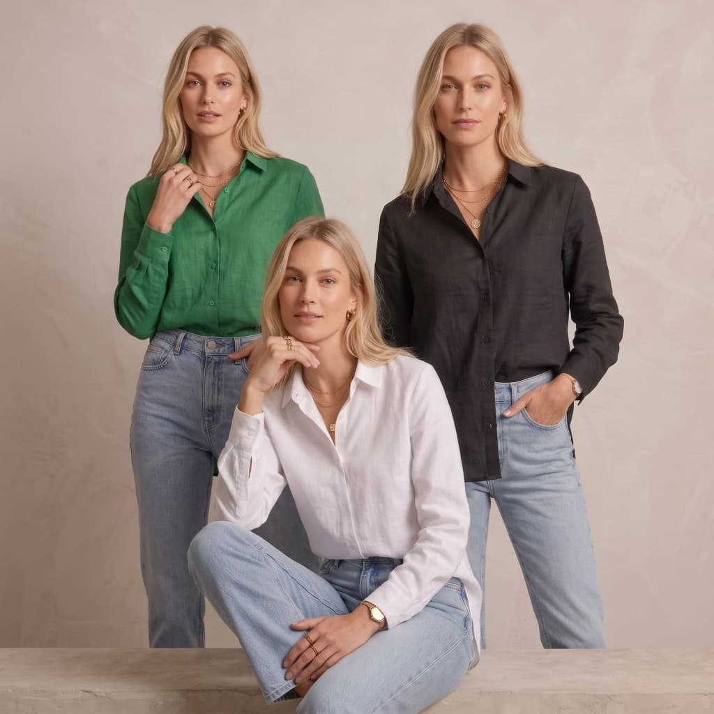 Kit 3 Camisas Básicas Com Botões Camisa Social Feminina Para Trabalho e Dia a Dia Moda Slim Camisa Lisa Com Botões