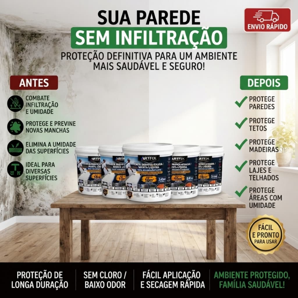Kit 3 4 ou 5 Mantas Líquidas 3,6Kg Para Obras Novas e Manutenção Preventiva
