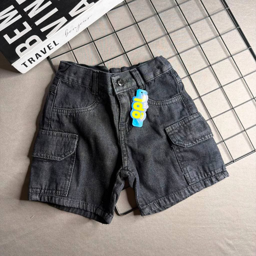 Bermuda Short Cargo Mauricinho Preto Infantil Juvenil Menino