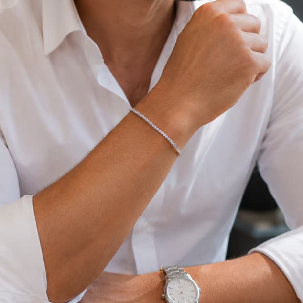 Pulseira Riviera Masculina e Feminina Com Diamantes Ice – Brilho, Estilo e Personalidade Uso diário