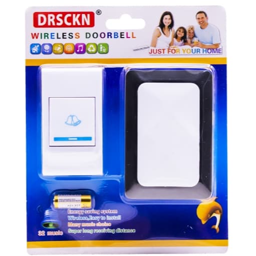 Campainha Sem Fio Doorbell Drsckn 8101 / A Pilha - Branco/Preto