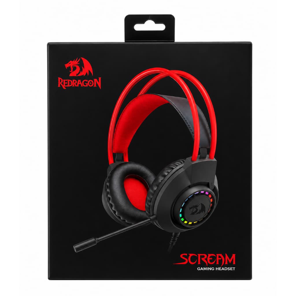 Headset Gamer Redragon Scream RGB com Microfone