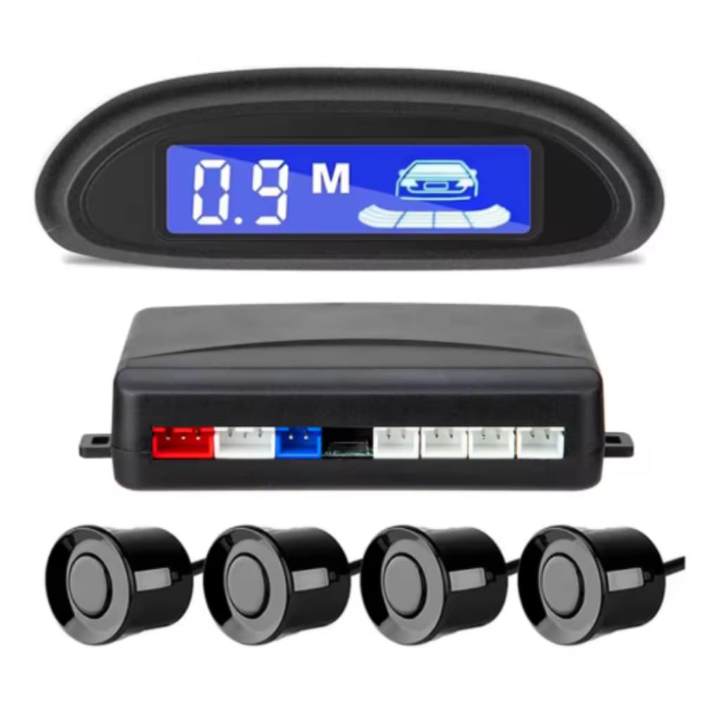 Sensor de Estacionamento Ré Automotivo 4 Sensores com Display LCD Alerta Sonoro Universal 12V carros