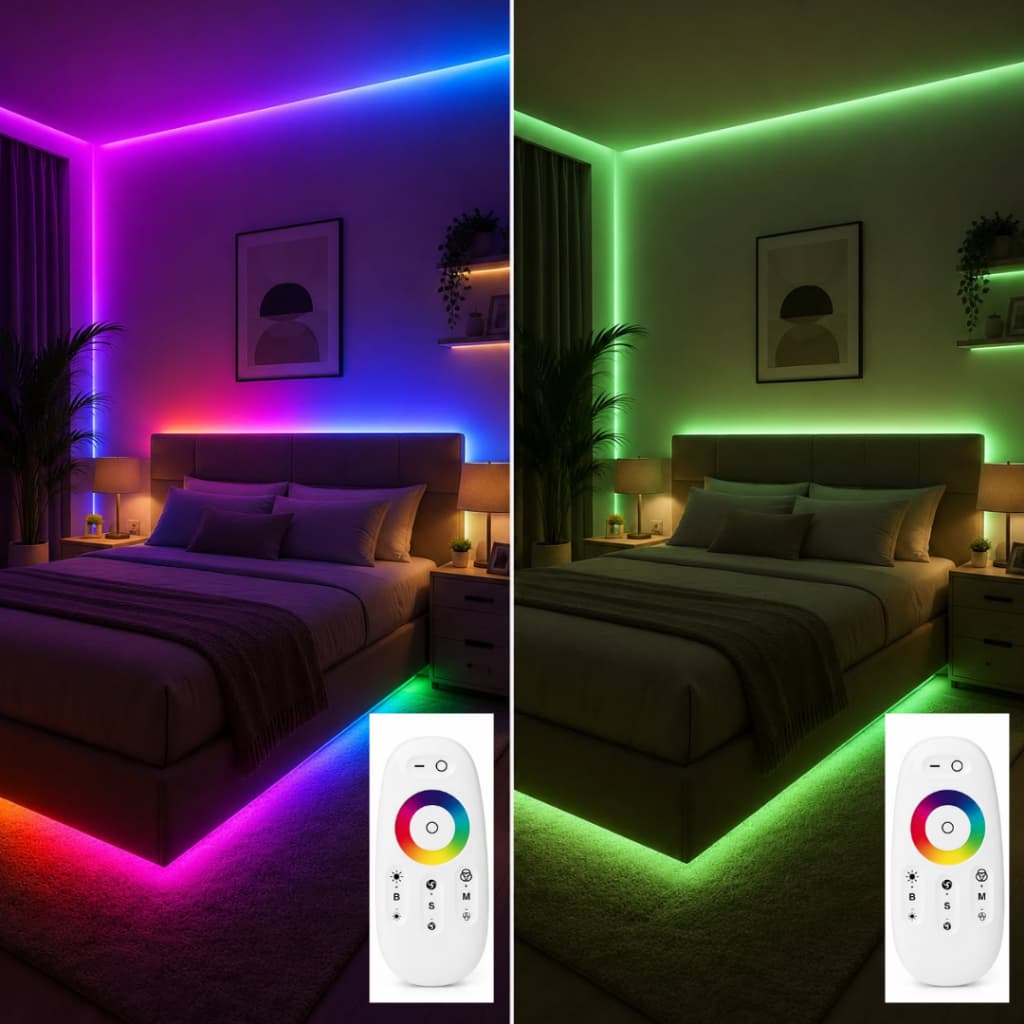 Controlador para Fita LED RGB RGBW 12V 24V com Controle Touch Ajuste de Cores e Brilho