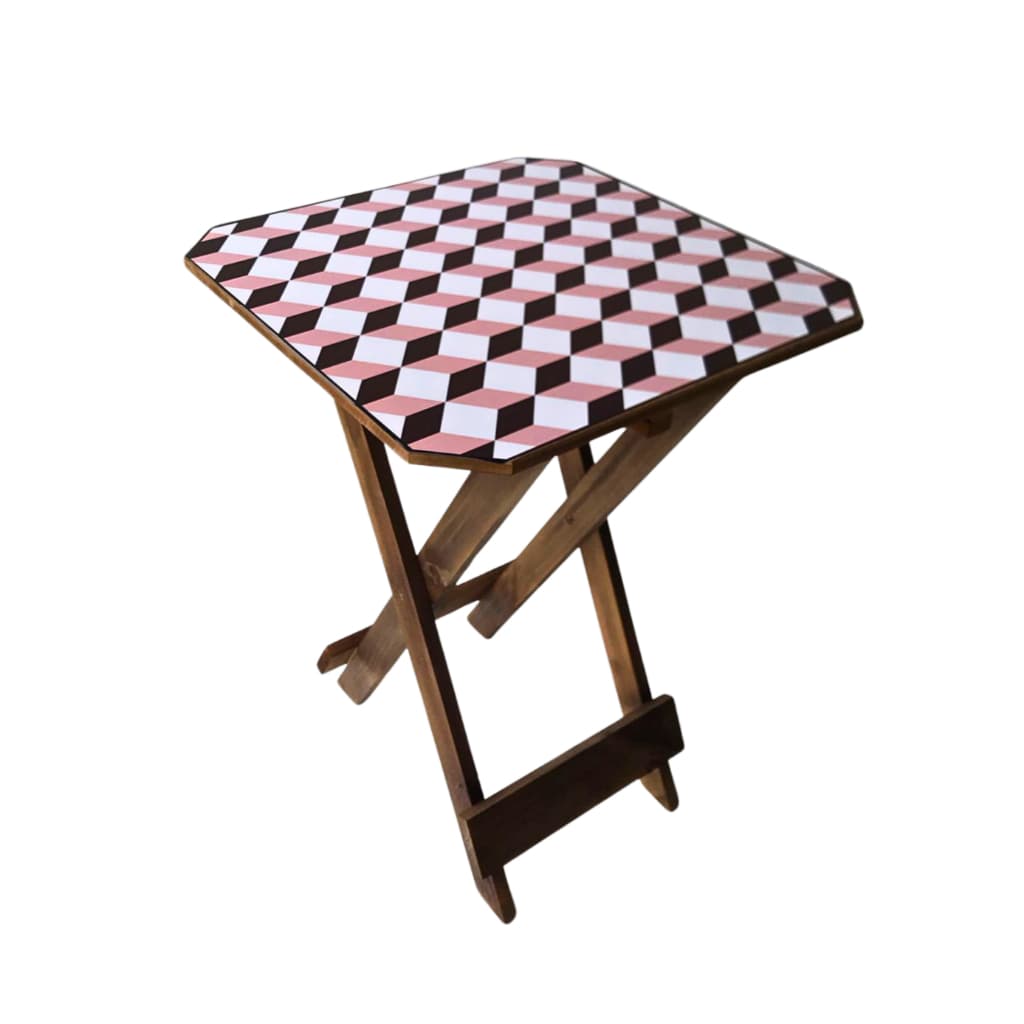 Mesa Quadrada Madeira Pinus Varanda Bistro Dobravel