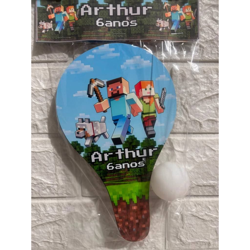 Raquete Personalizada Minecraft Lembrancinha Personalizada Para Aniversario