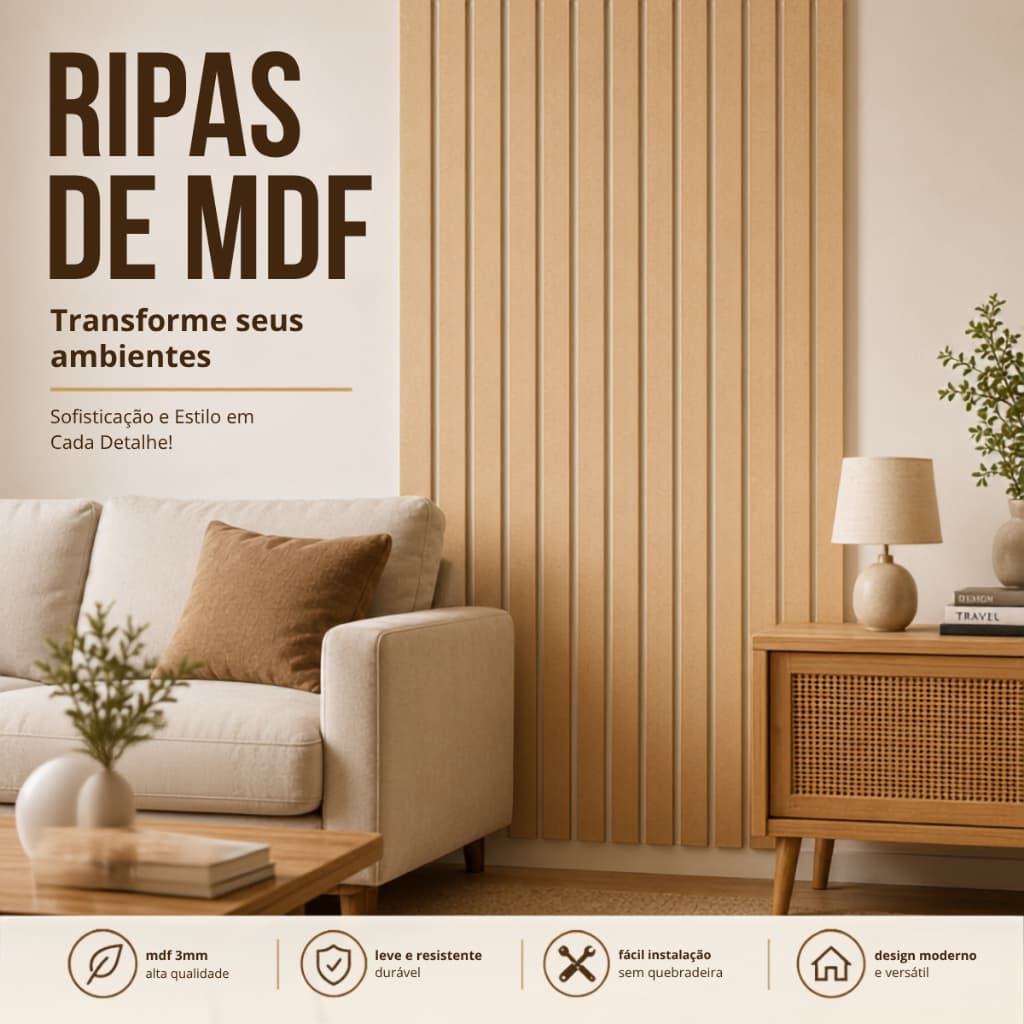 Kit com 40 painéis decorativos em MDF cru de 3 mm, estilo Lambri, fácil de colar, 5x90 cm