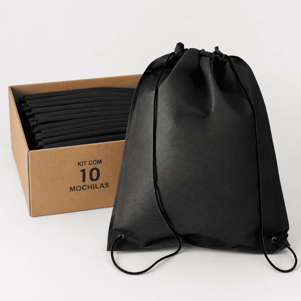 Kit 10 Mochila Saco TNT Sacochila Leve para Brindes Eventos Escolas