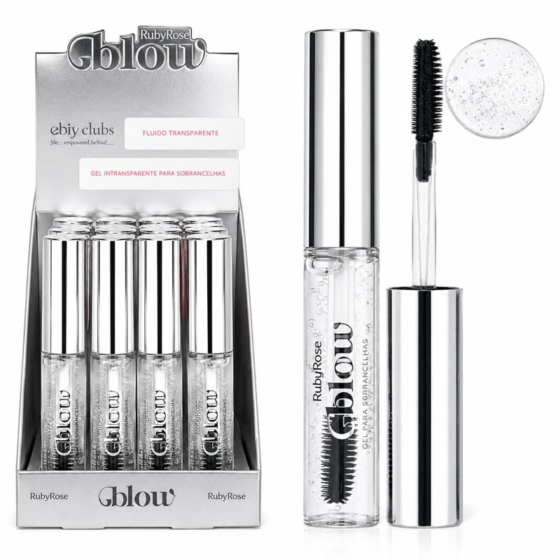 Gel para Sobrancelhas Ruby Rose Blow Incolor Fixador Brow Lamination Alta Fixação